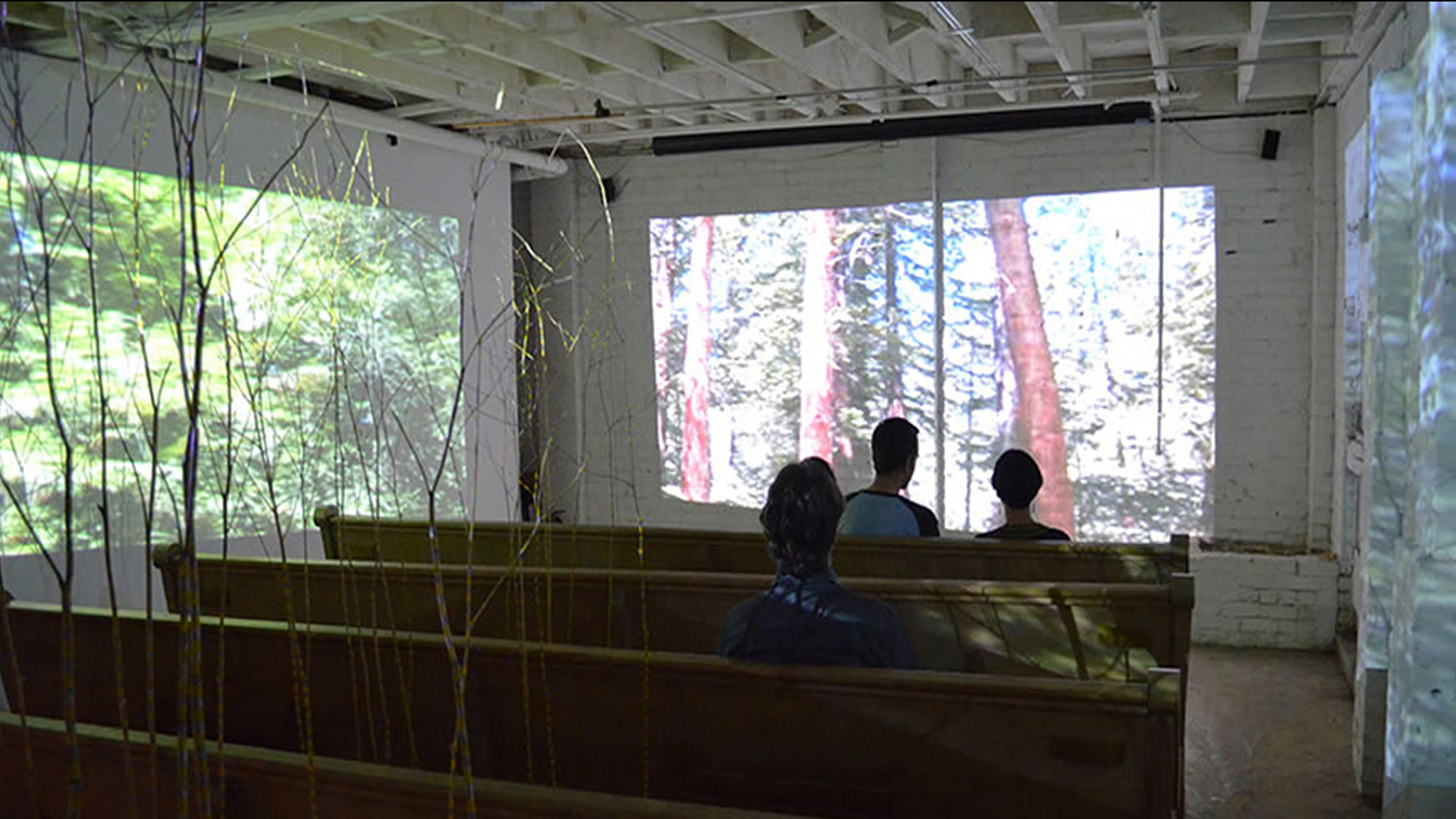 installation view with video